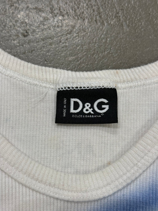 2000s Dolce & Gabbana safety pint graffiti "weird" top