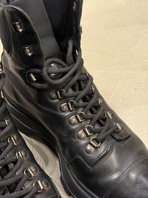 2000s Prada leather combat boots