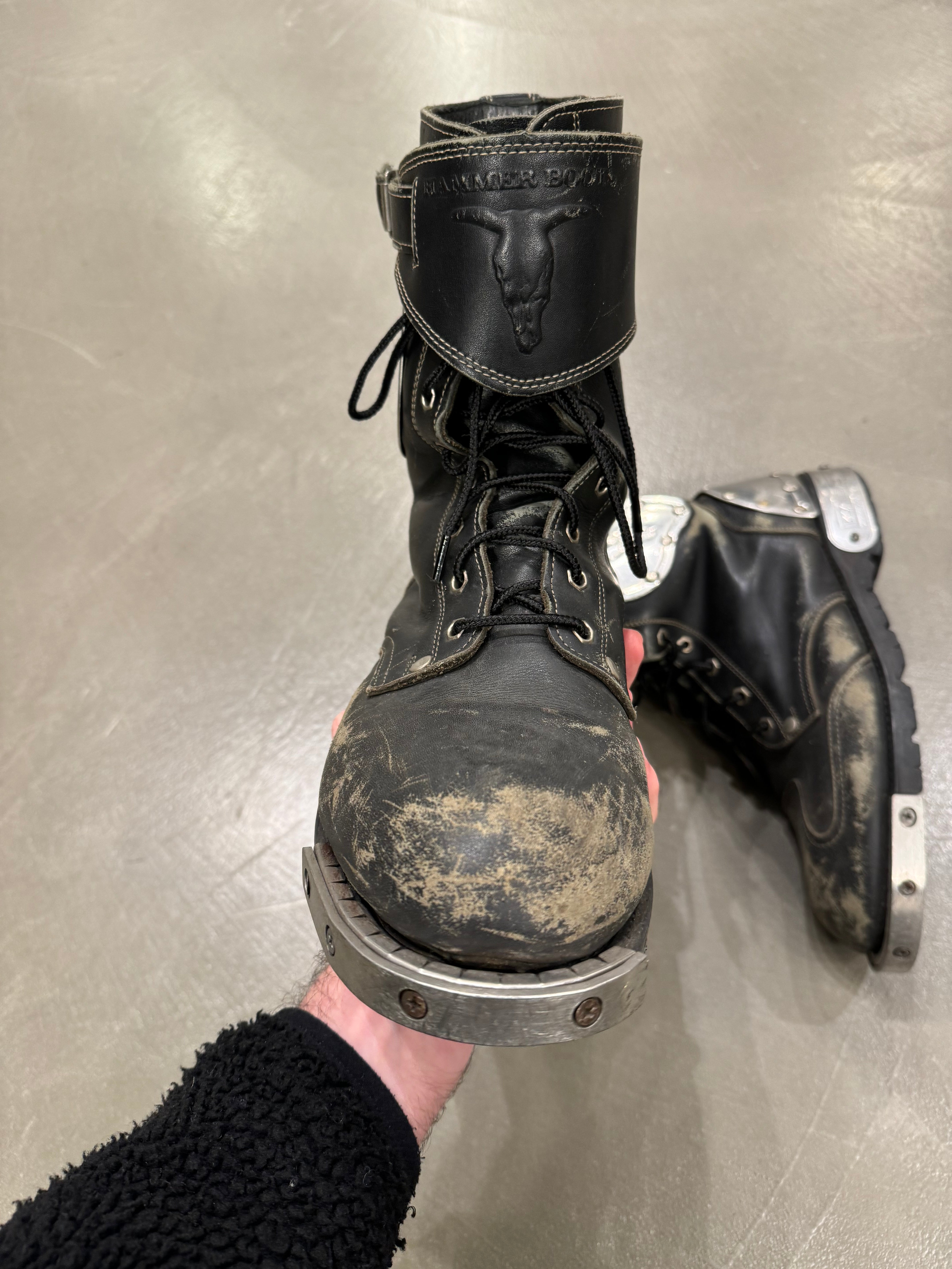 ☆美品 KADOYA HAMMER BOOTS SHORT BLACK2 25 | ヤマダウェブコム