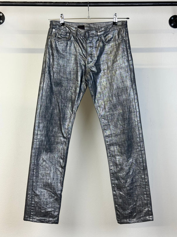 AW2006 Dior Homme by Hedi Slimane "Radioactive“ Metallic Waxed Jeans