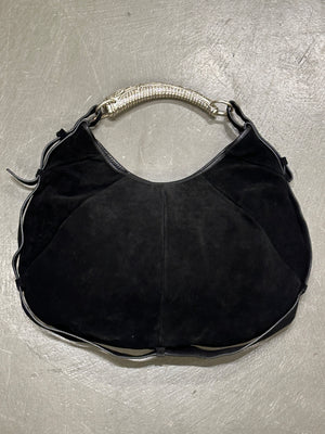 2002 Yves Saint Laurent Mombasa black suede bag