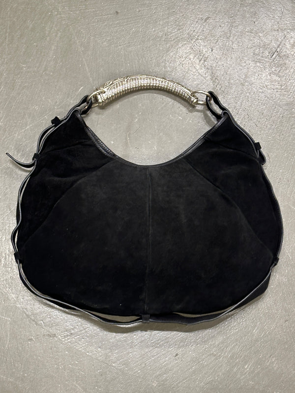 2002 Yves Saint Laurent Mombasa black suede bag
