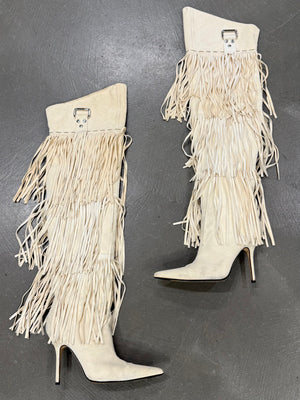 S/S2004 Dolce & Gabbana western fringe high boots