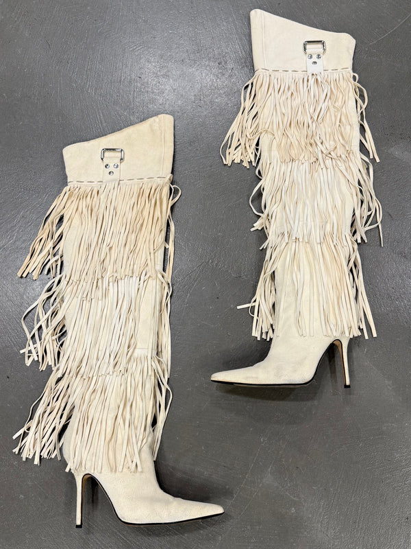 S/S2004 Dolce & Gabbana western fringe high boots