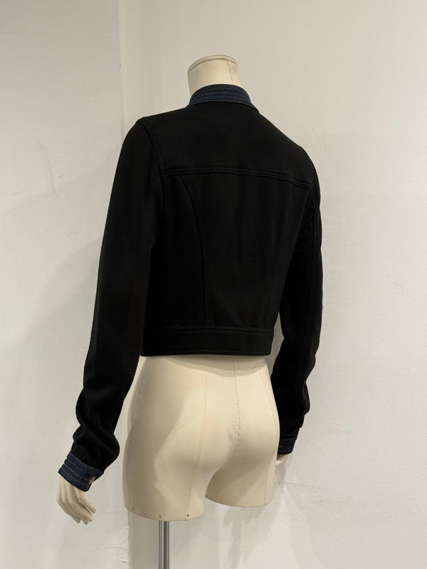 2000s Dolce & Gabbana denim trim cropped jacket