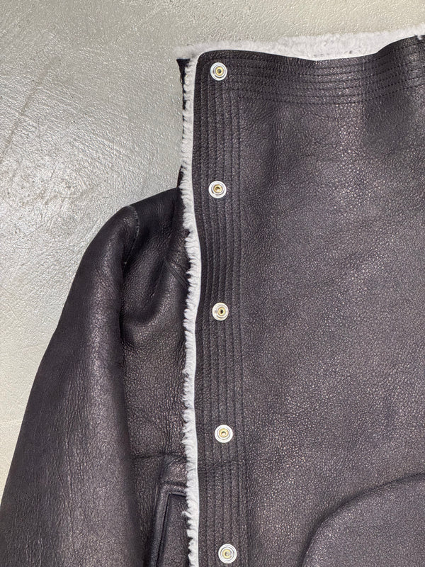 A/W2022 Rick Owens "Strobe" trucker biker shearling leather jacket