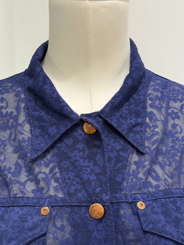 1990s Jean Paul Gaultier transparent lace bomber jacket