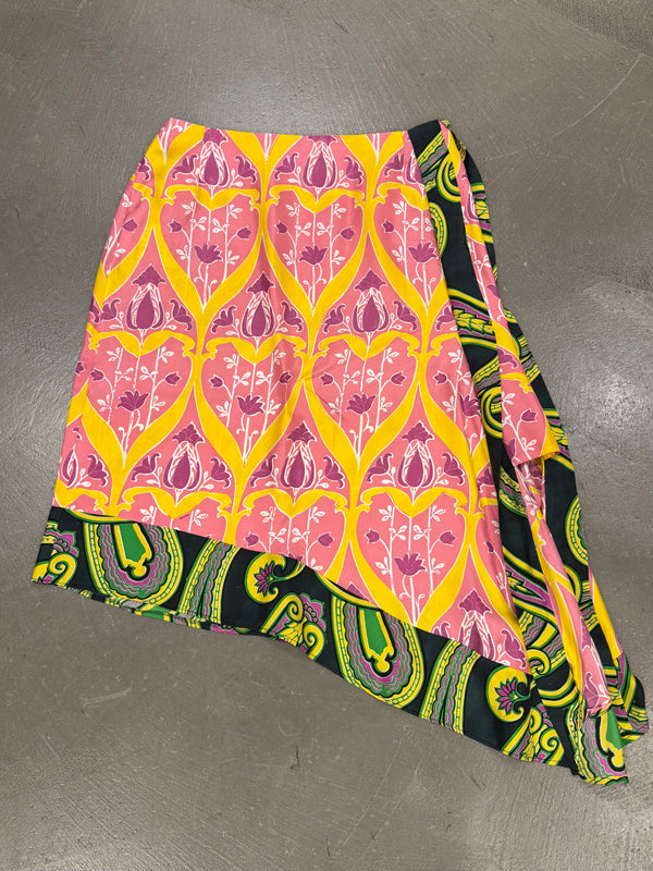 2009 Prada abstract geometric print midi skirt