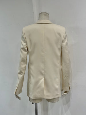 2017 Saint Laurent contrast peak-lapel tuxedo blazer