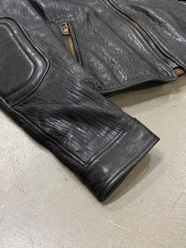 A/W2005 Dolce & Gabbana shearling collar leather biker jacket