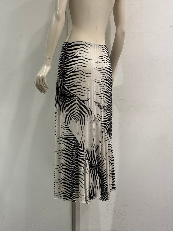 1999 Roberto Cavalli zebra print skirt