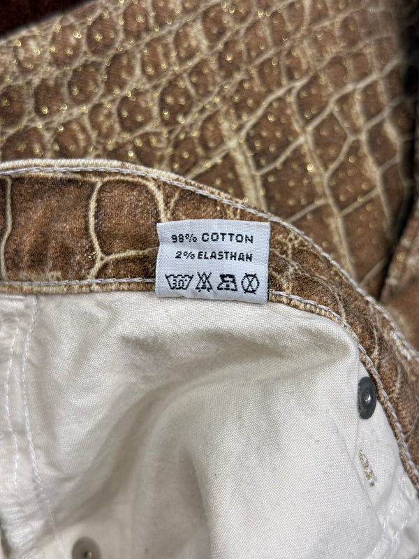 1990s Roberto Cavalli crocodile print pants