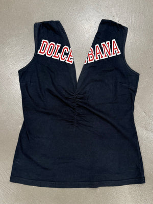 2000s Dolce & Gabbana shoulder logo tank