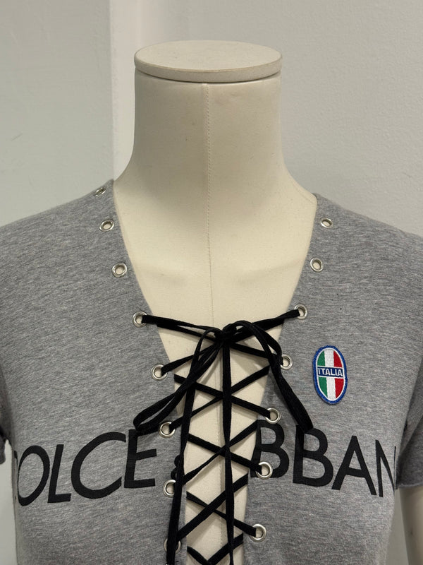 A/W2003 Dolce & Gabbana runway lace-up top
