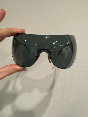 2002 Dior by John Galliano silver ski mask sunglasses
