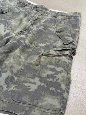 Yohji Yamamoto "Coming Soon" line camo shorts