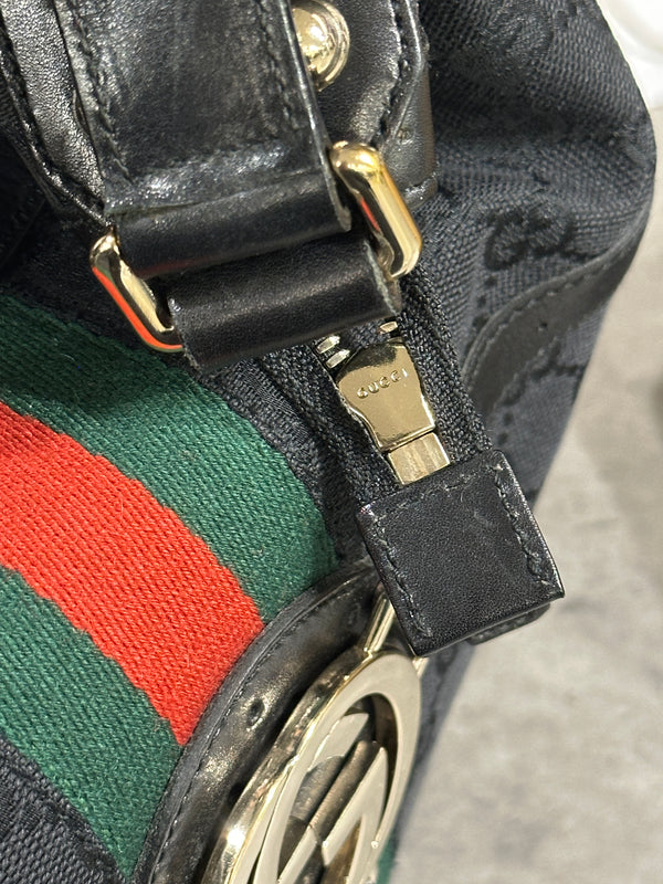 2000s Gucci GG canvas web hobo bag