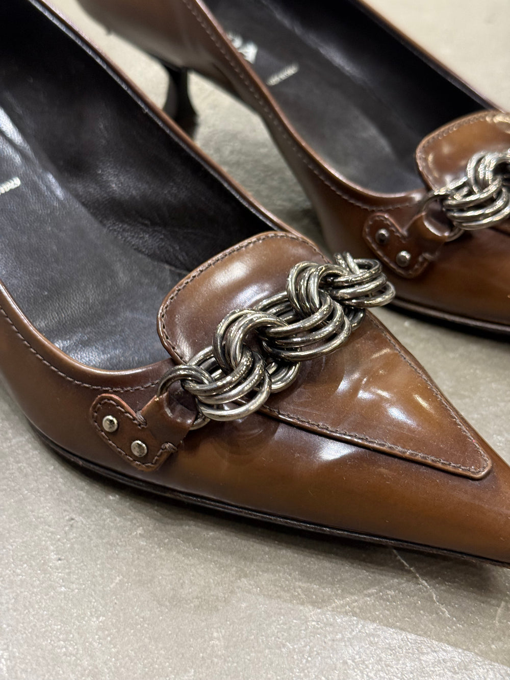 2000s Prada chain link heels