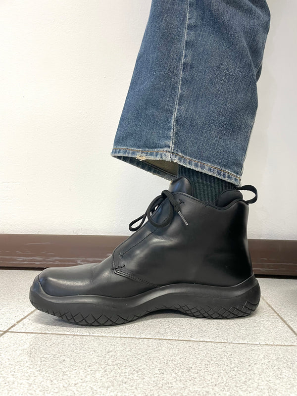 AW99 Prada vibram leather square toe boots