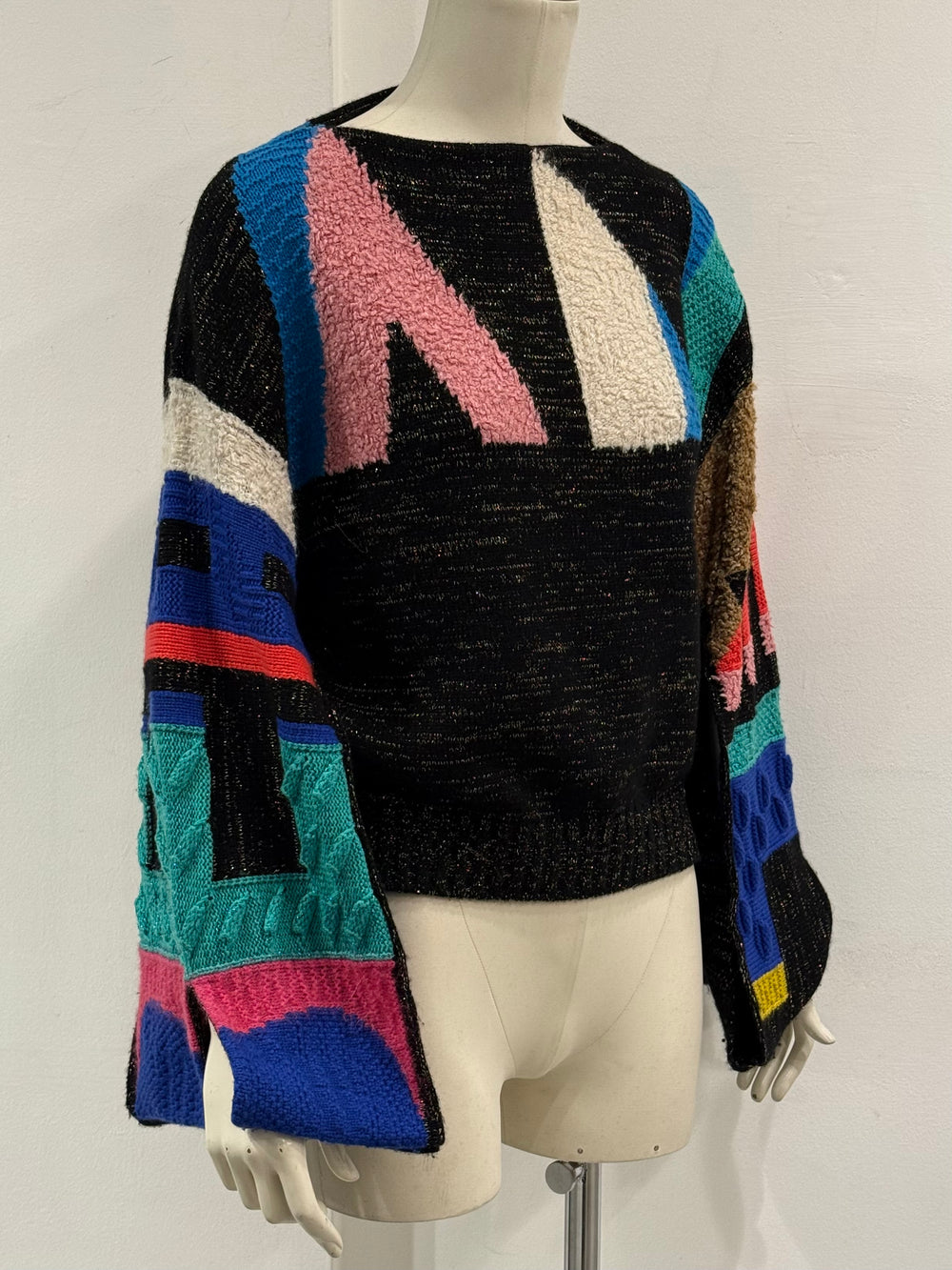 F/W1994 Chanel geometric color-block intarsia sweater