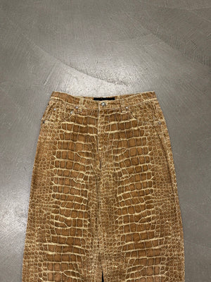1990s Roberto Cavalli crocodile print pants