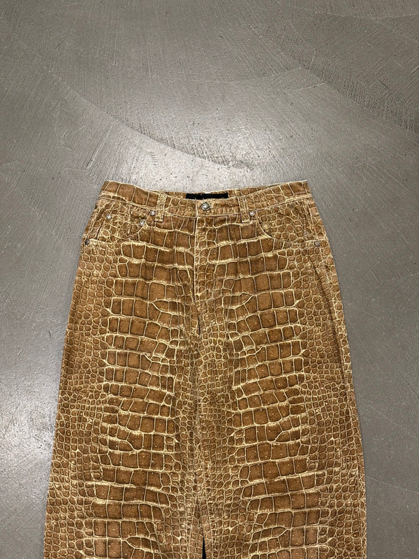 1990s Roberto Cavalli crocodile print pants