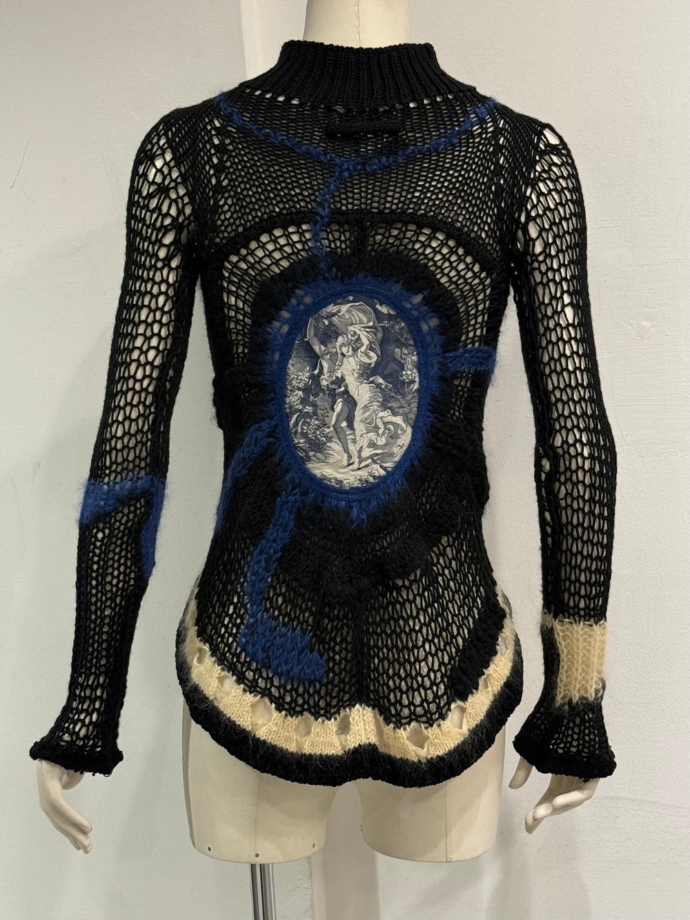 A/W2007 Jean Paul Gaultier graphic patch cardigan