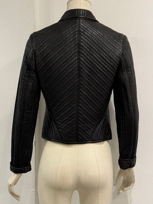 1990s Loewe paneled cropped leather jacket
