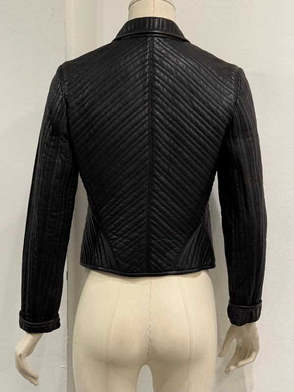 1990s Loewe paneled cropped leather jacket