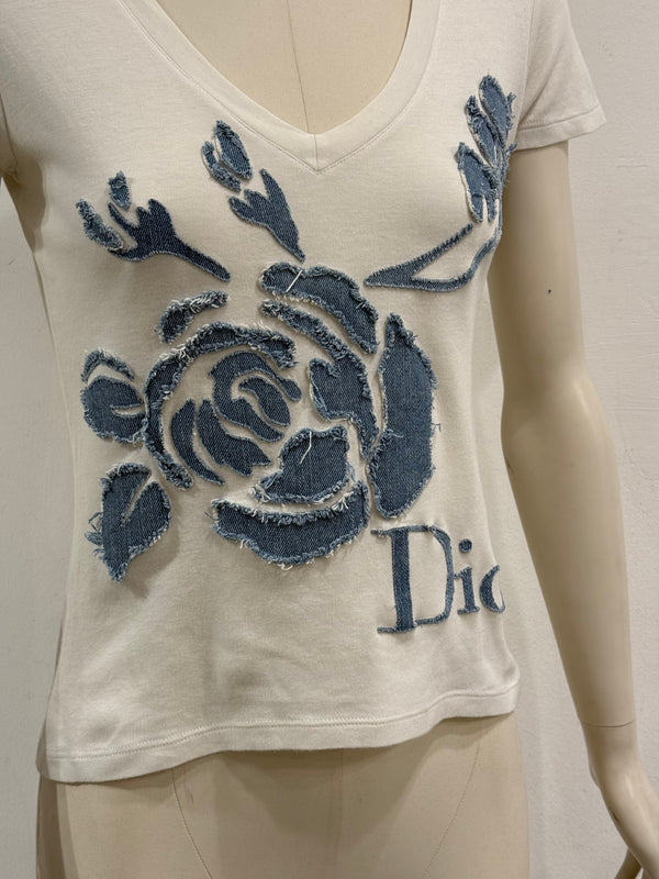 S/S2005 Christian Dior by John Galliano floral cotton t-shirt