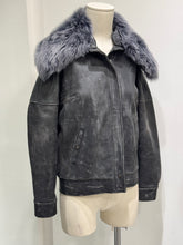Load image into Gallery viewer, A/W 2009 Maison Margiela rabbit fur aviator leather jacket
