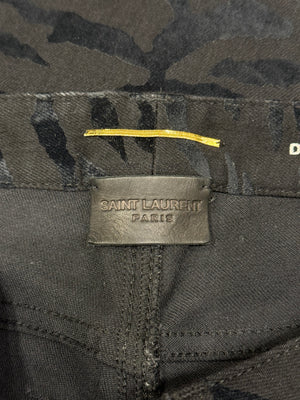 2019 Saint Laurent skinny jeans with zebra print