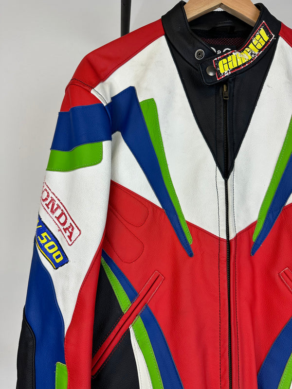 SS2004 Dolce & Gabbana leather biker racing jacket