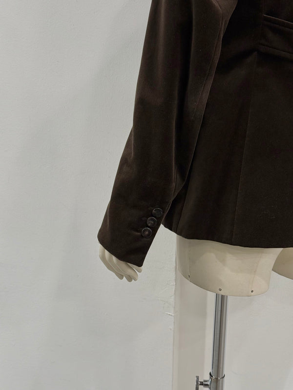 2005 YVES Saint Laurent velvet tailored military blazer