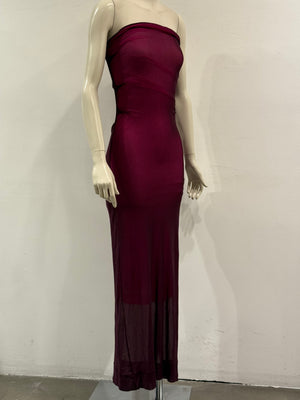 2000s Plein Sud bodycon strapless two-tone tube maxi dress