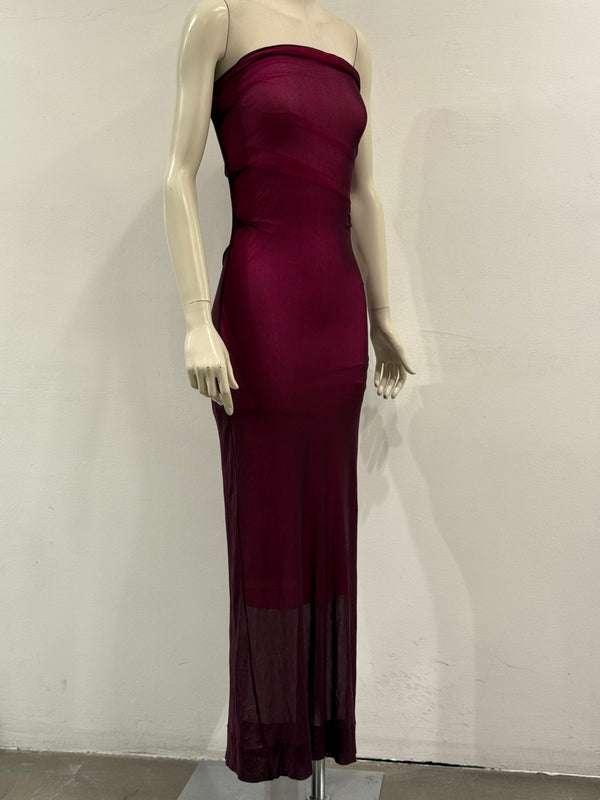2000s Plein Sud bodycon strapless two-tone tube maxi dress