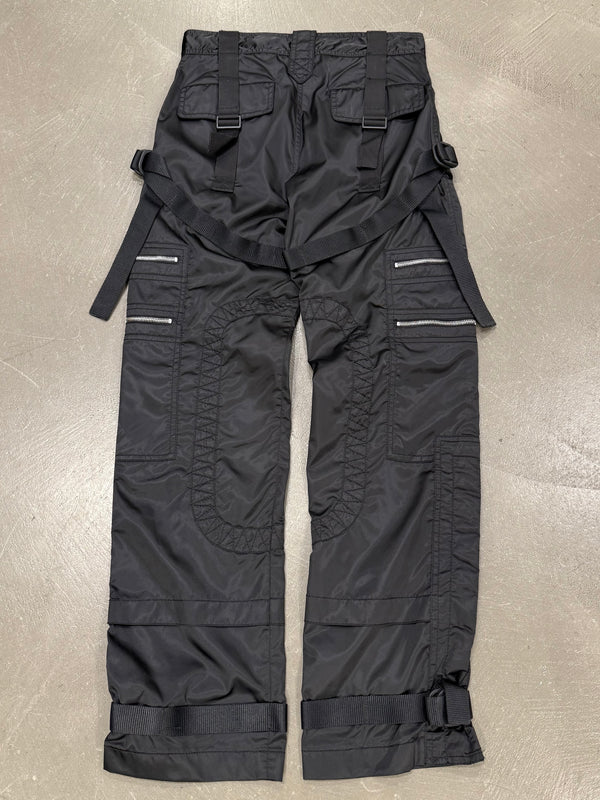 A/W2003 Dolce & Gabbana bondage nylon technical cargo pants
