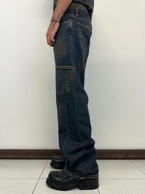 AW2003 D&G double waisted asymmetrical pockets jeans