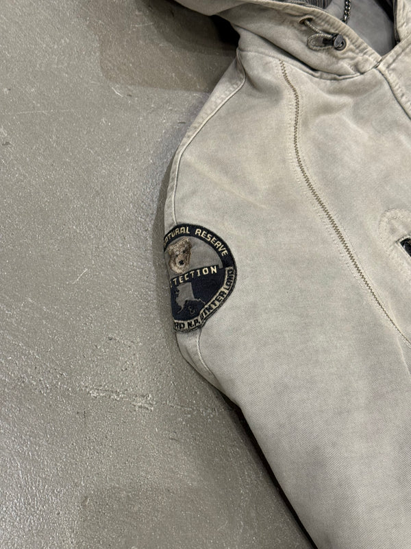 2000s Dolce & Gabbana hooded military parka with adjustable straps