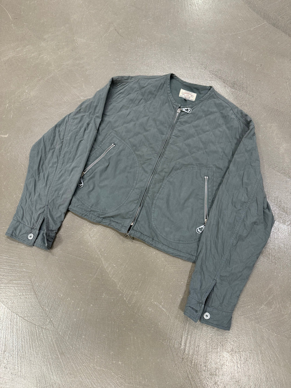 1990s Armani cropped boxy light bomber jacket