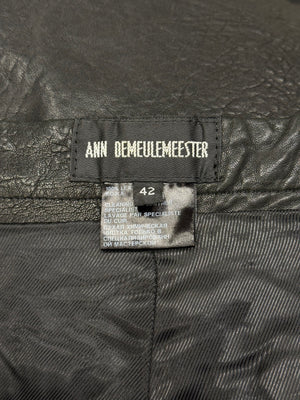 2000s Ann Demeulemeester leather pants with waist straps