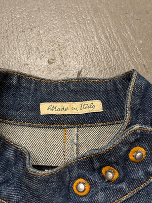 2000s Jean Paul Gaultier moto biker denim jacket