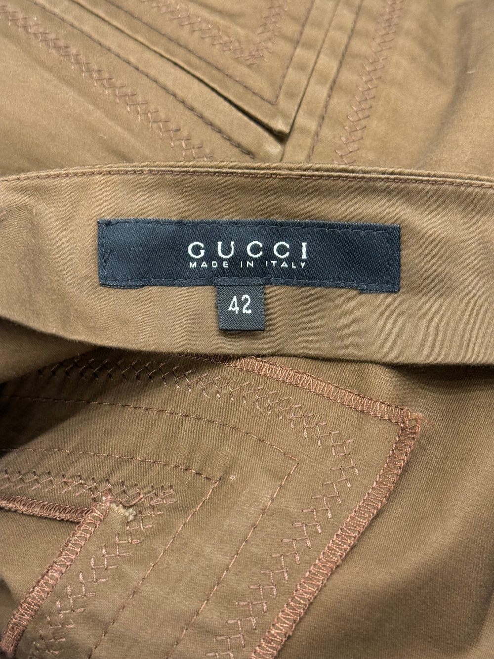 2003 Gucci by Tom Ford paneled midi skirt