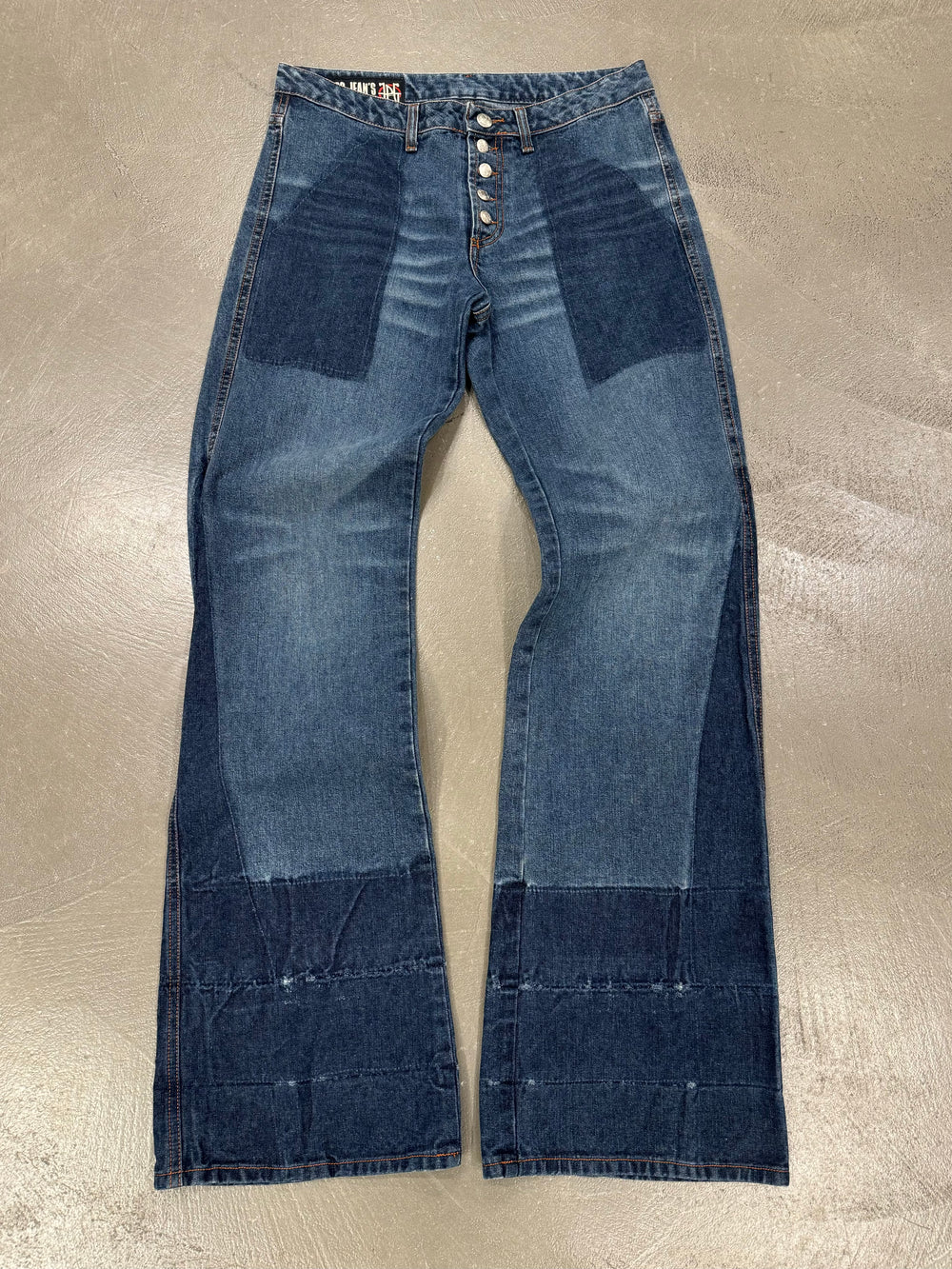 S/S 2003 Jean Paul Gaultier flared patchwork jeans