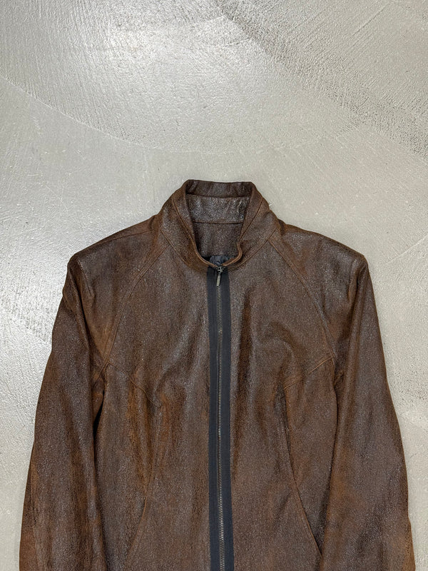 2000s Plein Sud distressed leather jacket