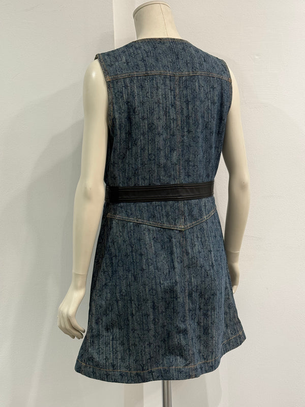 2010s Louis Vuitton monogram midi denim dress