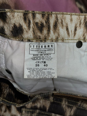 2000s Cavalli leopard print denim pants