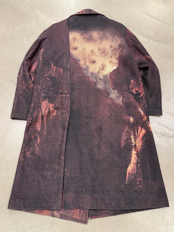 A/W2022 Yohji Yamamoto “Zislaw Beksinski print” runway coat