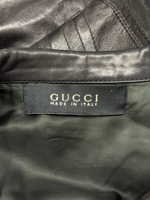 A/W2003 Gucci by tom Ford paneled moto leather jacket