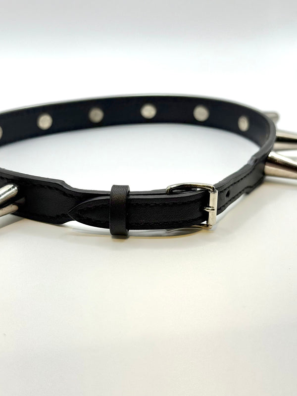 2000s Gucci spike leather chocker necklace